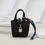 Mini Bag Pendant Car Interior Rearview Mirror Decoration High-End Leather Headphone Bag Coin Purse Multifunctional Keychain