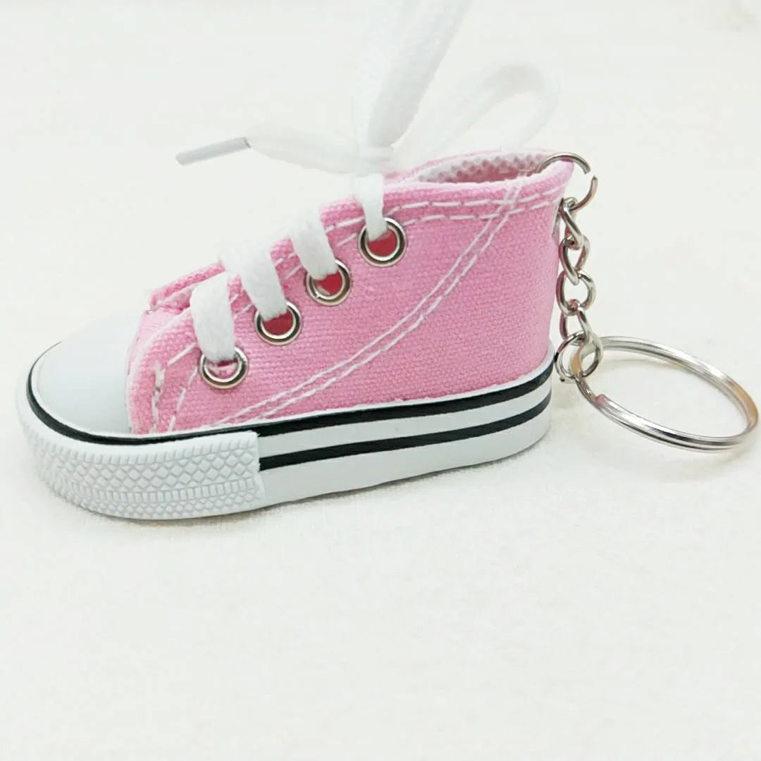 New Creative 3D Canvas Sneaker Tennis Shoe Keychain Cute Mini Sport Shoes Pendant Keyrings Car Simulation Trinket Bag Key Holder