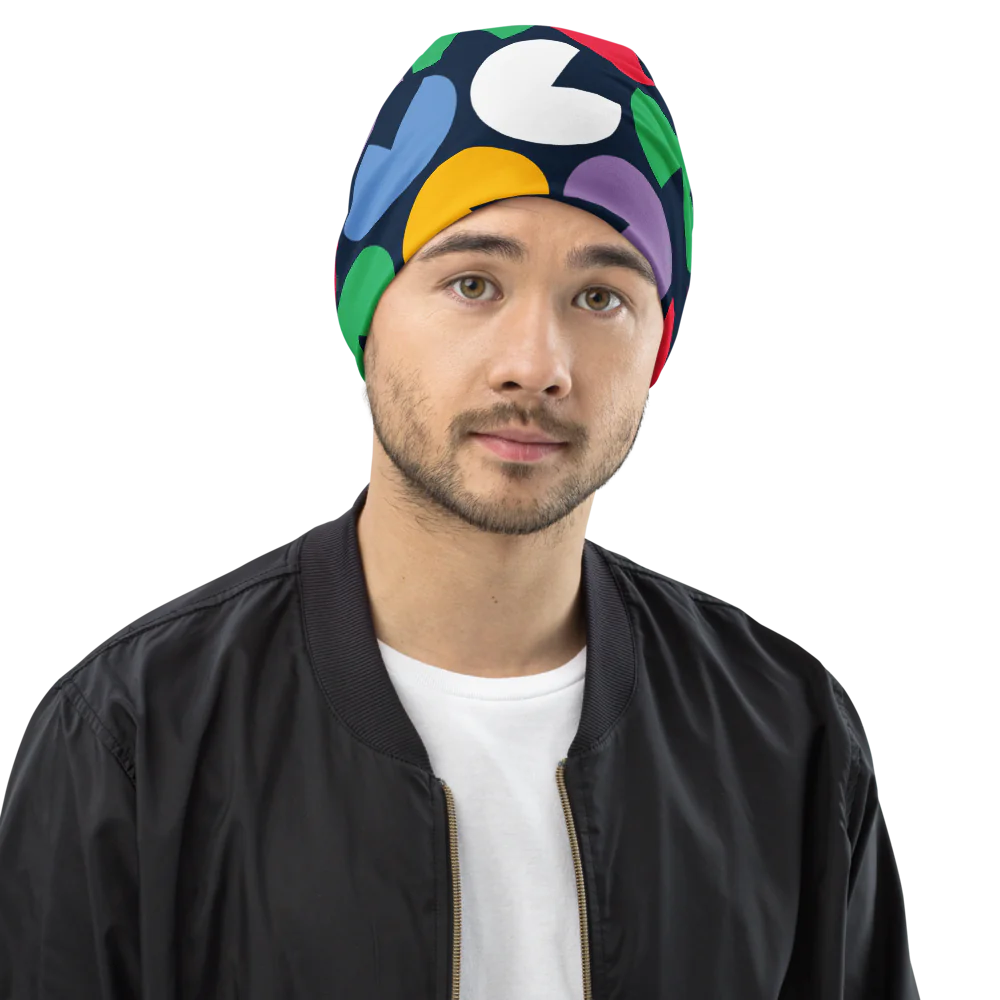 PacMan-Inspired All-Over Print Beanie