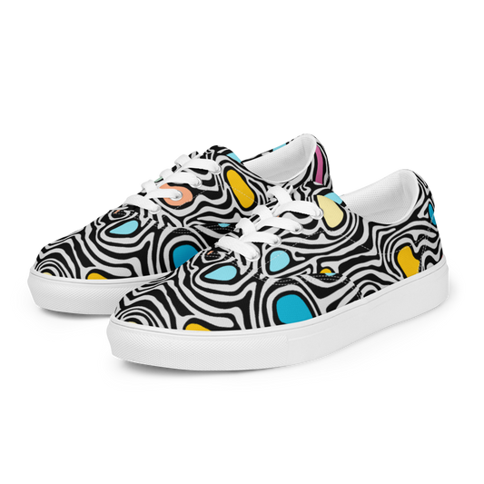 Swirled Women's Lace-Up Canvas Shoes