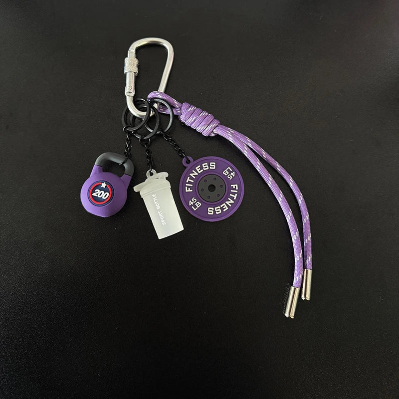 3D Kettlebell Keychain Fitness Enthusiasts PVC Sports keychain Car Keychain Creative Accessories