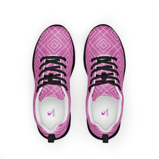 Women's Pink Geometric Athletic Shoes