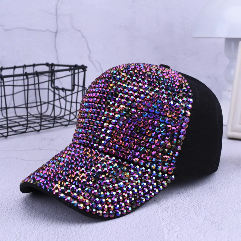 Colorful Diamond-Studded Summer Cap for Women and Men