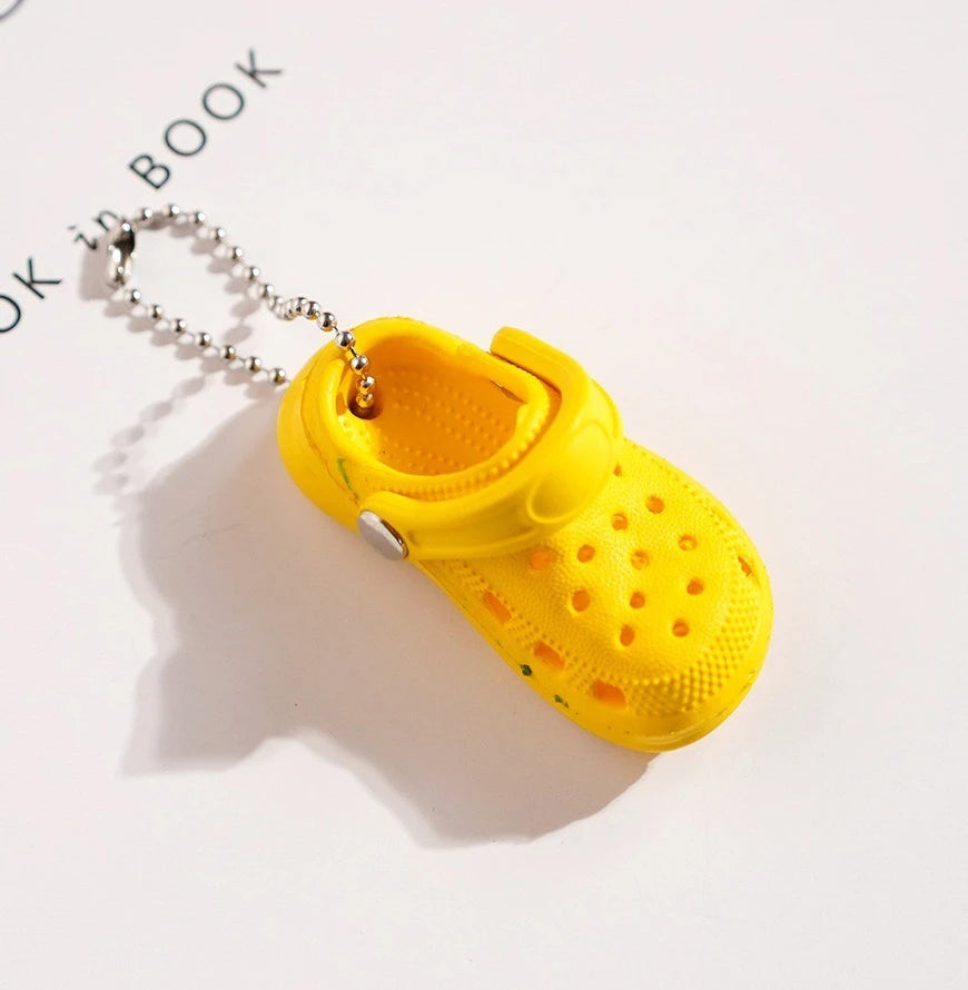 Mini EVA Hole Shoes Keychain Pendants Colorful Croc Shoe Charms for DIY Car Key Bag School Bag Backpack