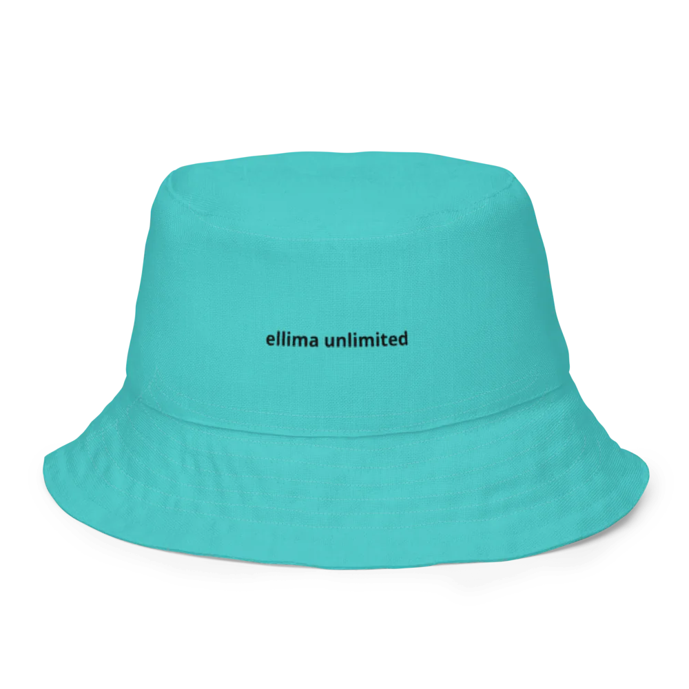 Aqua and Orange All-Over Print Reversible Bucket Hat