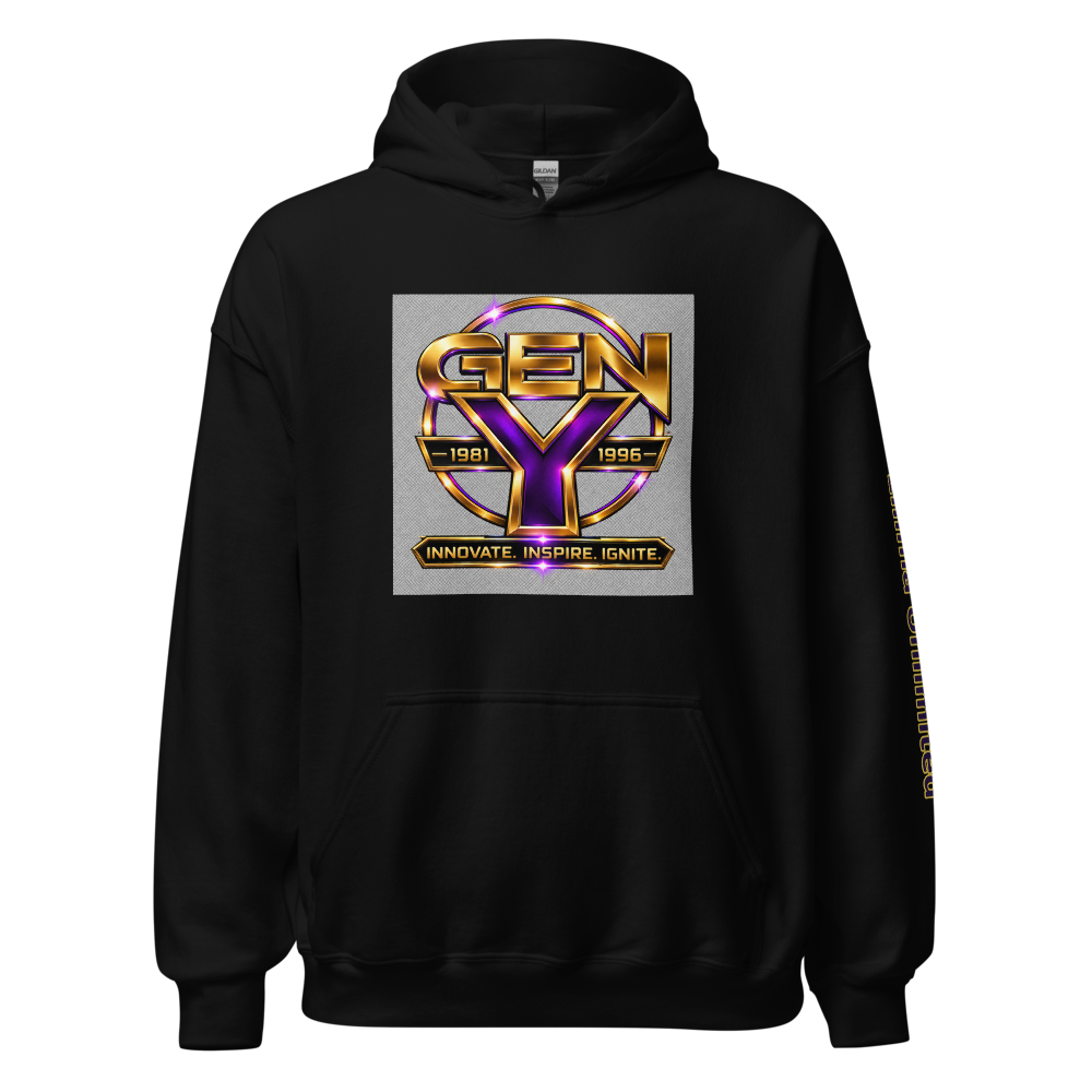 Ellima Unlimited Gen Y Purple Logo Unisex Heavy Blend Hoodie | Gildan 18500