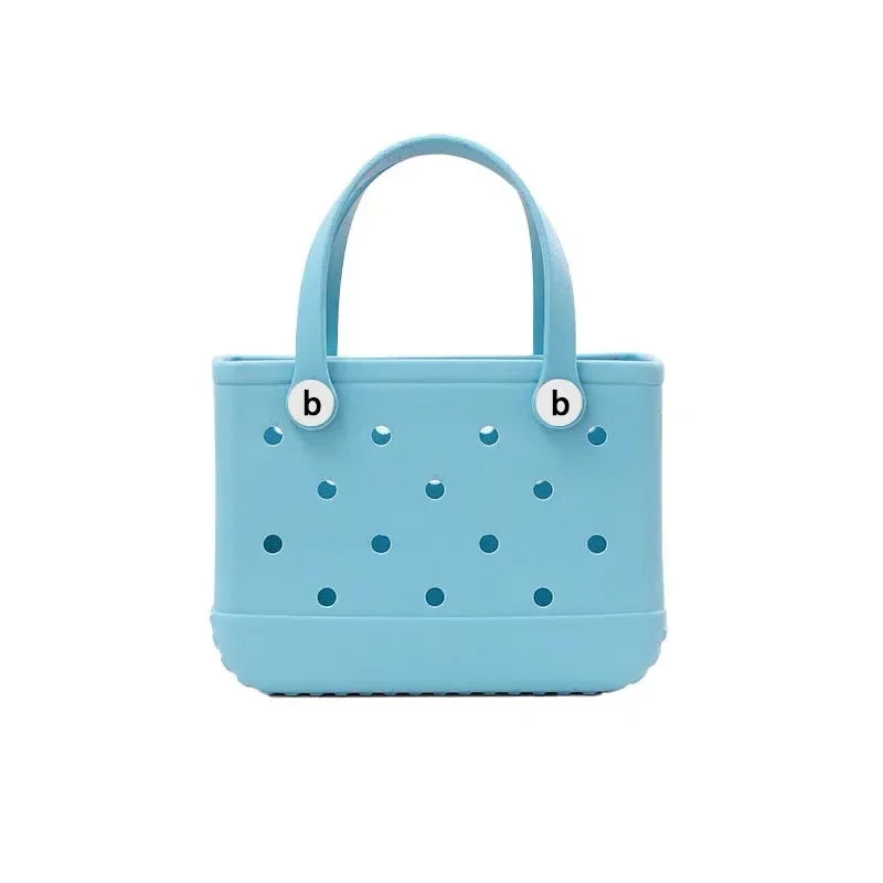 Mini Beach Bag EVA Rubber Waterproof Pool Fashion Outdoor Shoulder Storage Basket Travel Handbag Female Tote Jelly Bogg Bag