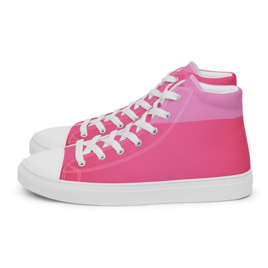 Two-Toned Pink Women's High Top Canvas Shoes
