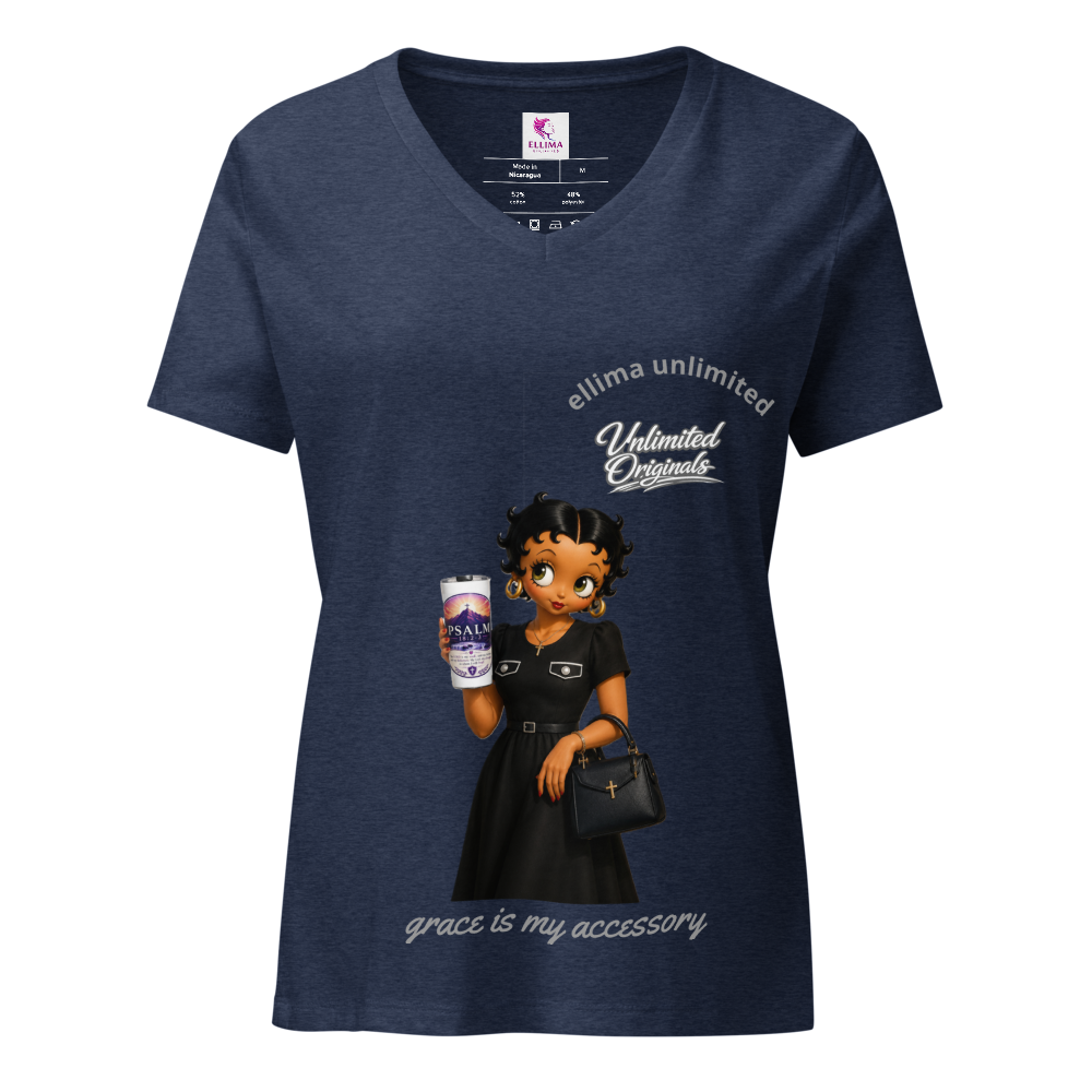Women's Relaxed V-Neck T-Shirt | Bella Canvas 6405CVC