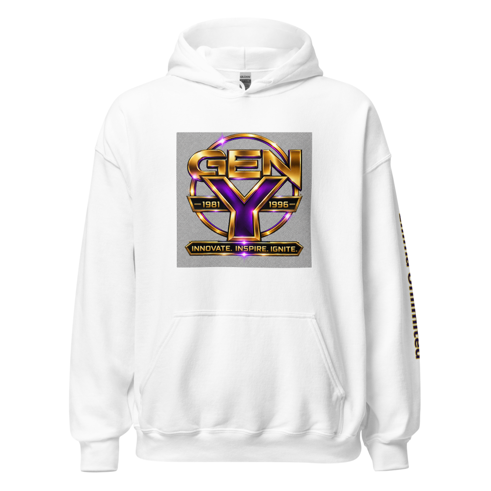 Ellima Unlimited Gen Y Purple Logo Unisex Heavy Blend Hoodie | Gildan 18500