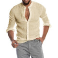 Cotton Linen Shirt long Sleeve Casual Men's