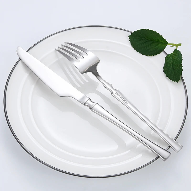 16pcs Cutlery Set Dinnerware Stainless Steel Western Tableware Forks Knives Spoons Silverware Wedding Gift Dishwasher Safe