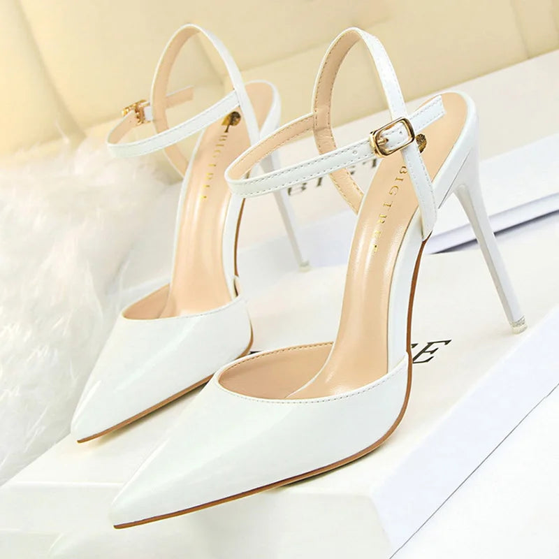 BIGTREE Shoes Fashion High Heels Shoes Patent Leather Woman Pumps Sexy Women Heels Blue Sliver Stiletto Heels Women Sandals 2025