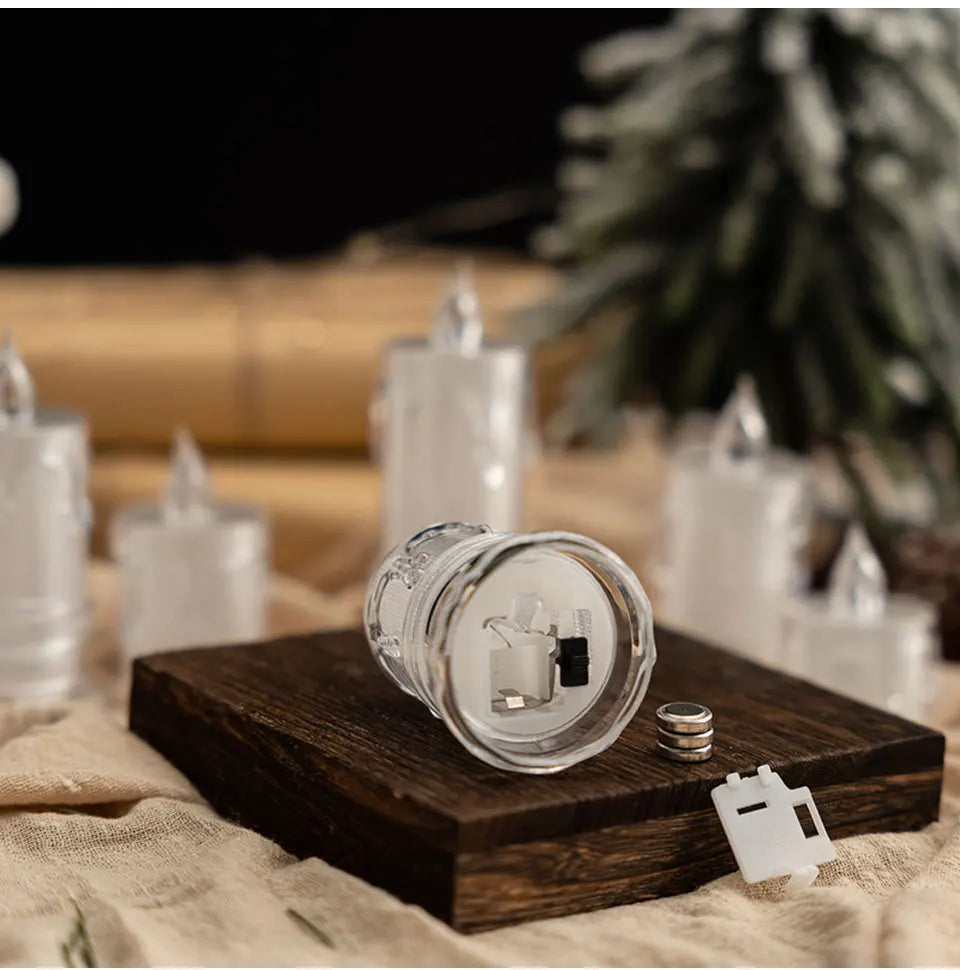 Candle Crystal Lamp Led Flameless Candles with Battery Operated Pillar Candles with Realistic Flame Light Desk Lamp Home Decor