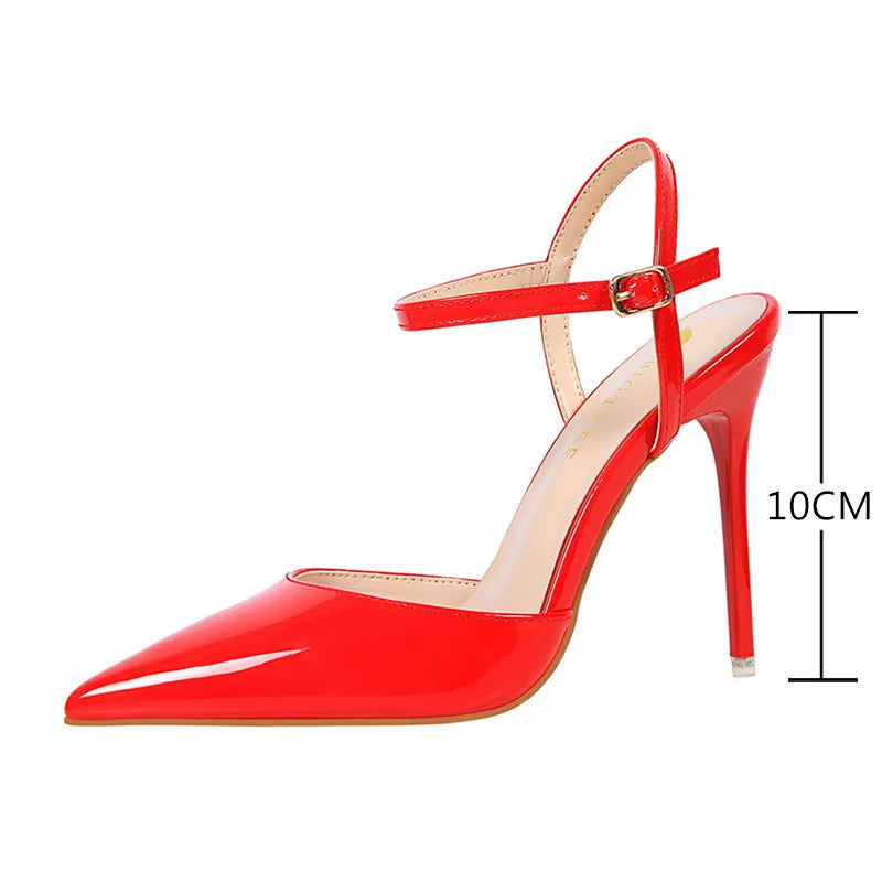 BIGTREE Shoes Fashion High Heels Shoes Patent Leather Woman Pumps Sexy Women Heels Blue Sliver Stiletto Heels Women Sandals 2025
