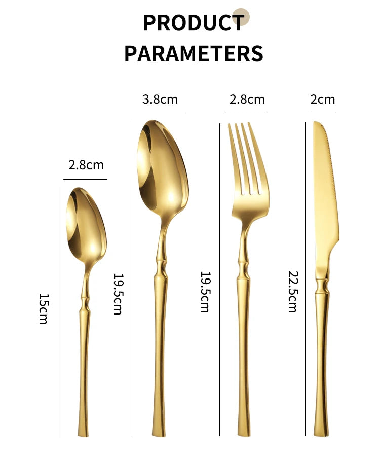 16pcs Cutlery Set Dinnerware Stainless Steel Western Tableware Forks Knives Spoons Silverware Wedding Gift Dishwasher Safe