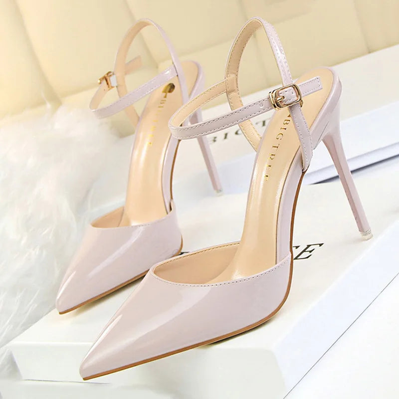 BIGTREE Shoes Fashion High Heels Shoes Patent Leather Woman Pumps Sexy Women Heels Blue Sliver Stiletto Heels Women Sandals 2025