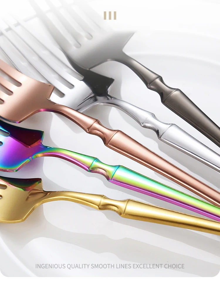 16pcs Cutlery Set Dinnerware Stainless Steel Western Tableware Forks Knives Spoons Silverware Wedding Gift Dishwasher Safe