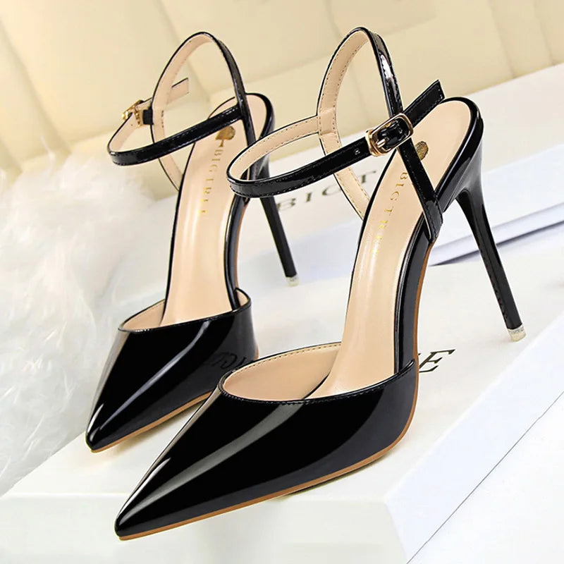 BIGTREE Shoes Fashion High Heels Shoes Patent Leather Woman Pumps Sexy Women Heels Blue Sliver Stiletto Heels Women Sandals 2025
