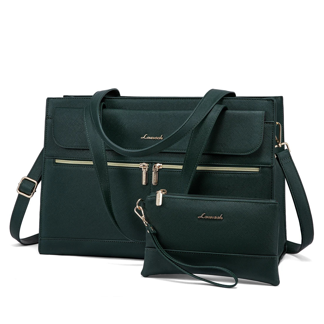 LOVEVOOK PU Leather Computer Briefcase Office Lady Shoulder Tote Handbag Large Capacity Business 15.6 Inch Laptop Bag for Women