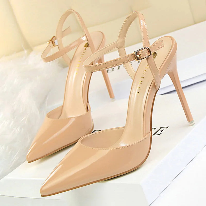 BIGTREE Shoes Fashion High Heels Shoes Patent Leather Woman Pumps Sexy Women Heels Blue Sliver Stiletto Heels Women Sandals 2025