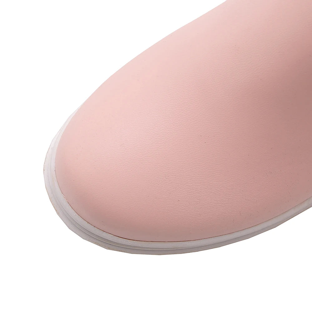 Fashion Women Snow Boots 2025 Winter Boots Height Lncreasing Platform Thick Plush Warm Zip Winter Shoes 34-43 White Pink Black