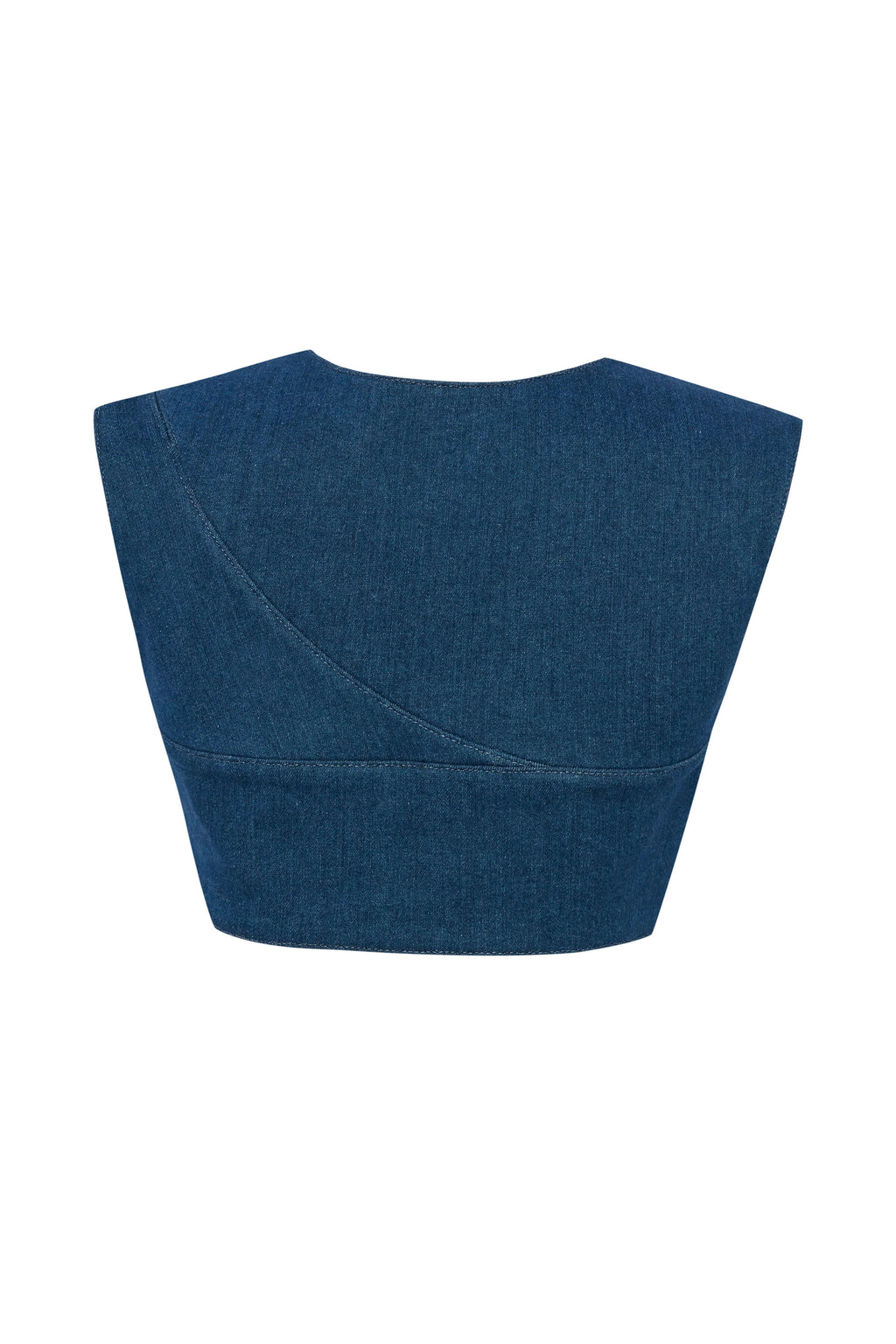 JENDUE Endless Line Denim Crop Top - Unique & Stylish