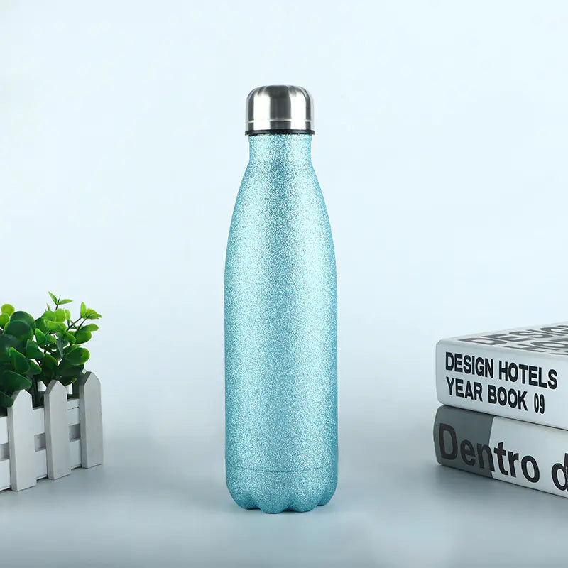 Shiny Gold Stainless Steel Insulated Sports Bottle