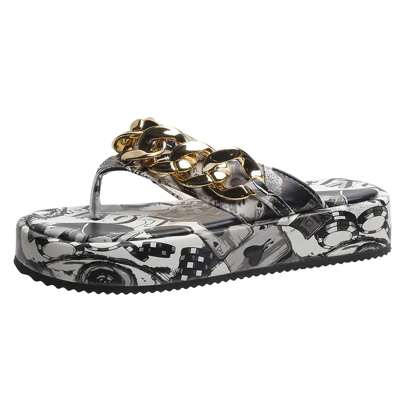 Graffiti Platform Women's Sandals and Slippers