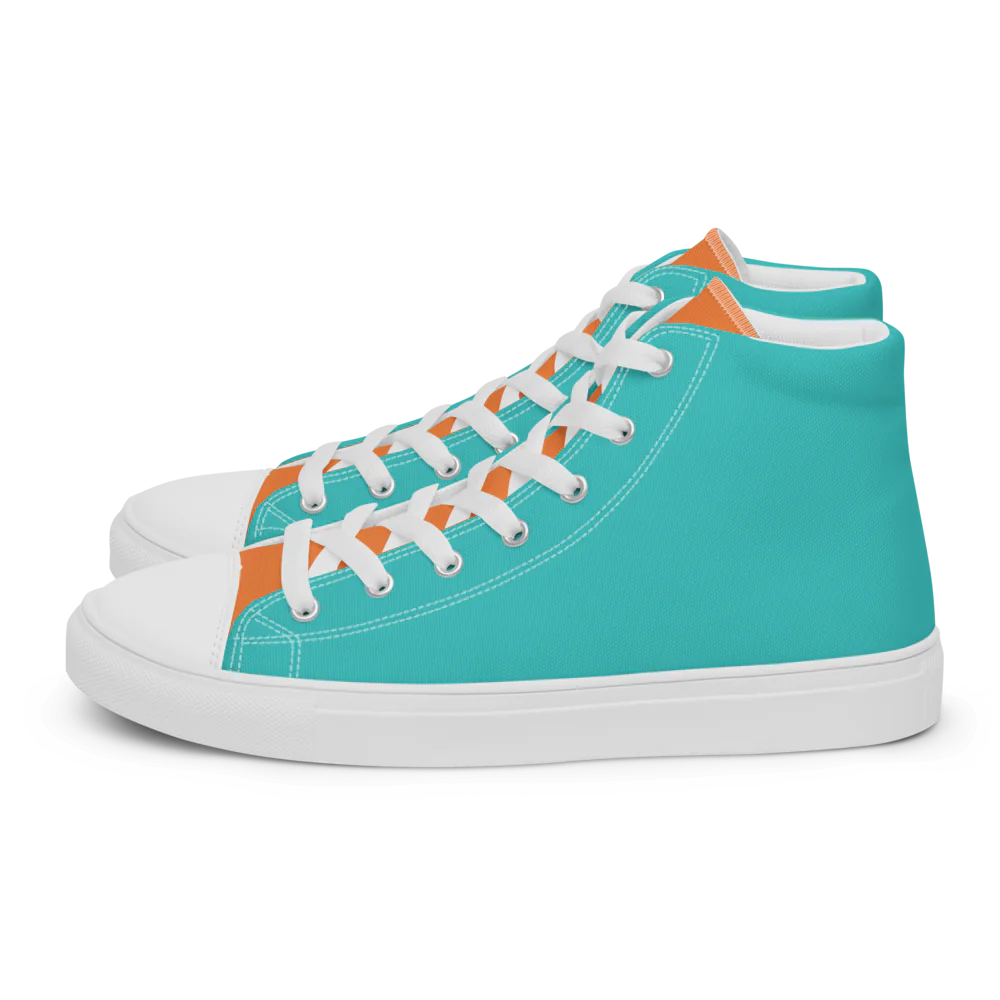 Dolphins-Inspired Men's High Top Canvas Shoes
