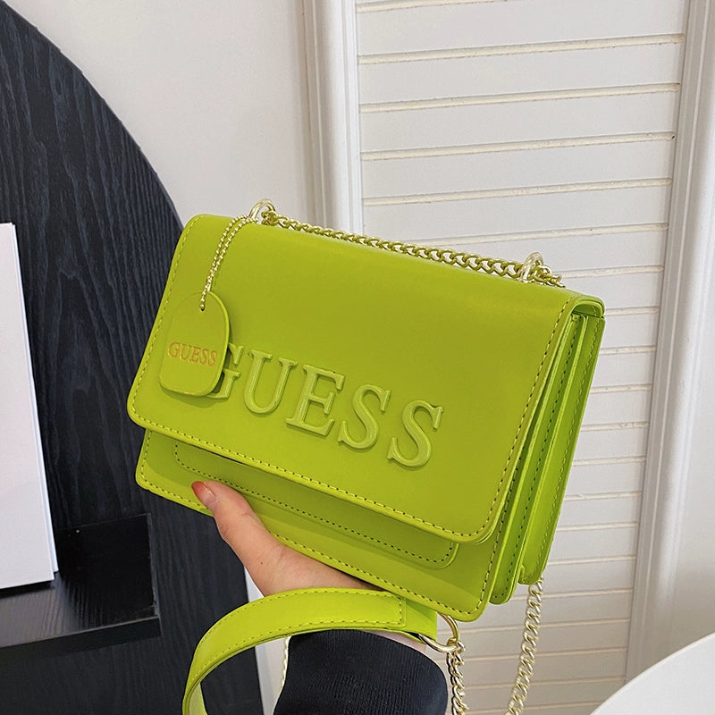 Western Style Trendy Fashion Super Hot Chain Alphabet Small Square Bag