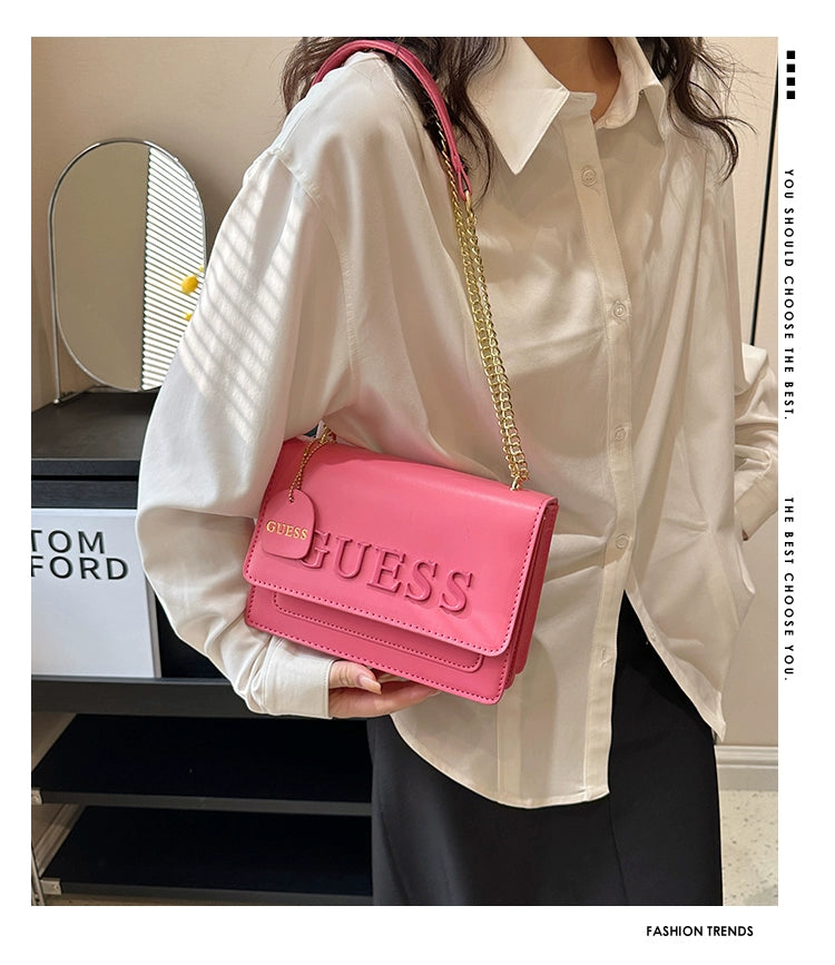 Western Style Trendy Fashion Super Hot Chain Alphabet Small Square Bag