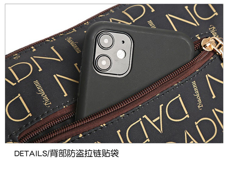 Printed Nylon Bag Crossbody Bag Women's Bag Middle-aged and Elderly Mother's Bag Lightweight Waterproof Shoulder Bag Casual Large Capacity Cloth Bag