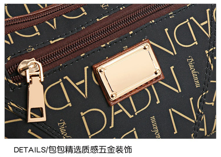 Printed Nylon Bag Crossbody Bag Women's Bag Middle-aged and Elderly Mother's Bag Lightweight Waterproof Shoulder Bag Casual Large Capacity Cloth Bag