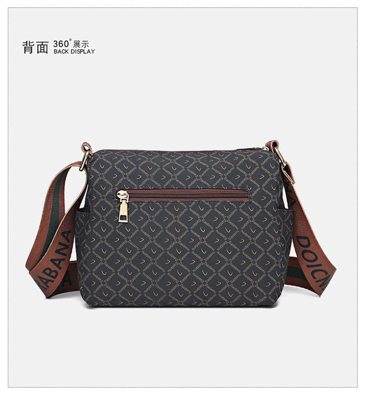 Printed Nylon Bag Crossbody Bag Women's Bag Middle-aged and Elderly Mother's Bag Lightweight Waterproof Shoulder Bag Casual Large Capacity Cloth Bag