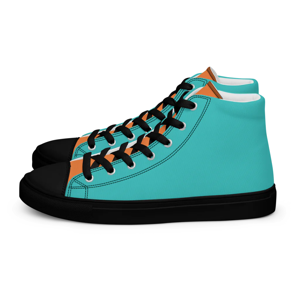 Dolphins-Inspired Men's High Top Canvas Shoes