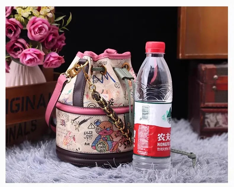 Graffiti Woman Shoulder Bags Large Capacity Female Bucket Bag High Quality Crossbody Bags for Women Luxury Ladies Handbags