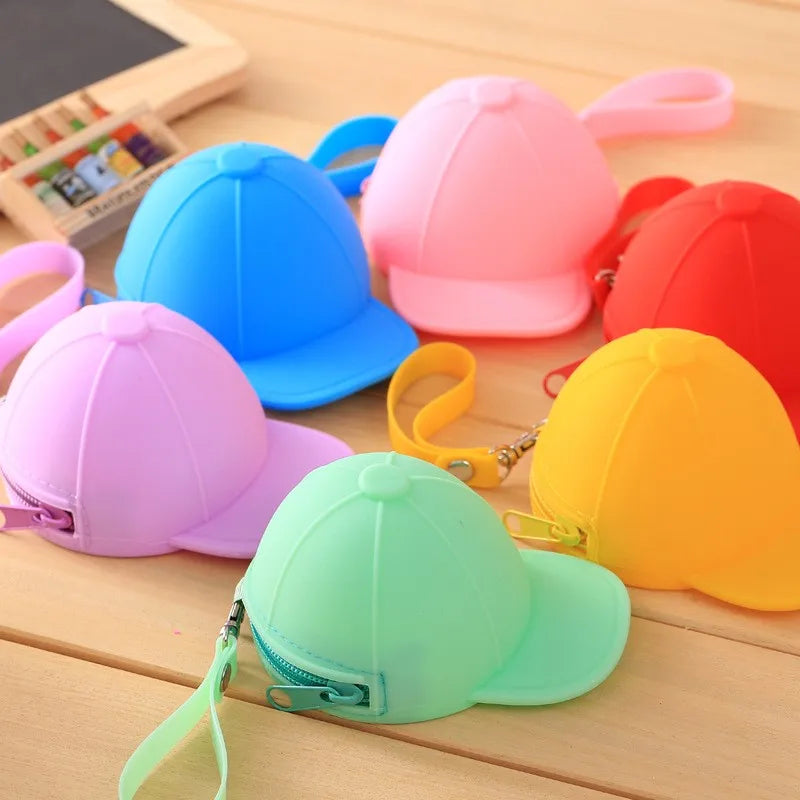 Cap Hat Style Jelly Candy Color Silicone Coin Purse Kids Gift Cartoon Trendy  Mini Bag Lady Change Purse Women Smart Wallets