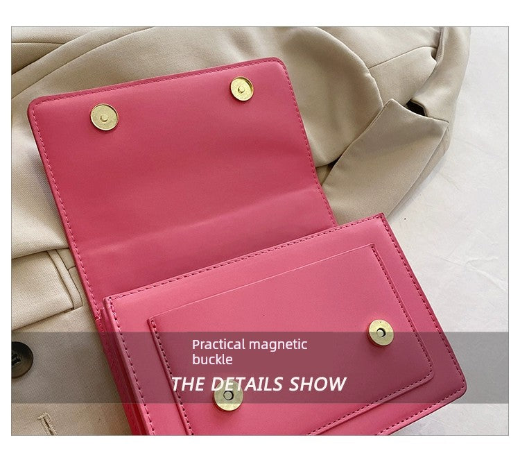 Western Style Trendy Fashion Super Hot Chain Alphabet Small Square Bag