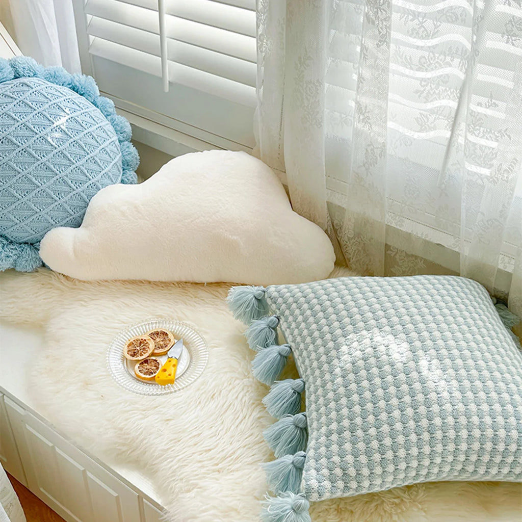 1pc Cute Cloud Pillows Clouds Shaped Throw Pillows, Singular Shape Design White Cloud Throw Pillow Decorative, For Living