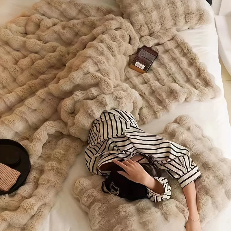 Decorate your home with this soft and comfortable plush blanket - the touch of lying on clouds