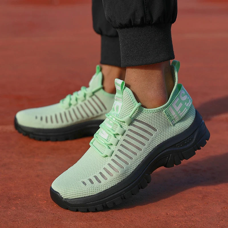 new Shoes for Man	Summer Walking Comfort Platform Sneakers Mesh Fashion Design Breathable Travel Training Jogging Shoes 36-46