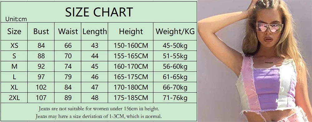 Jeans Women Straight Pants Patchwork Denim Trousers Splice Color Contrast Tassel PantsTrendy Fashion Streerwear Style Cool