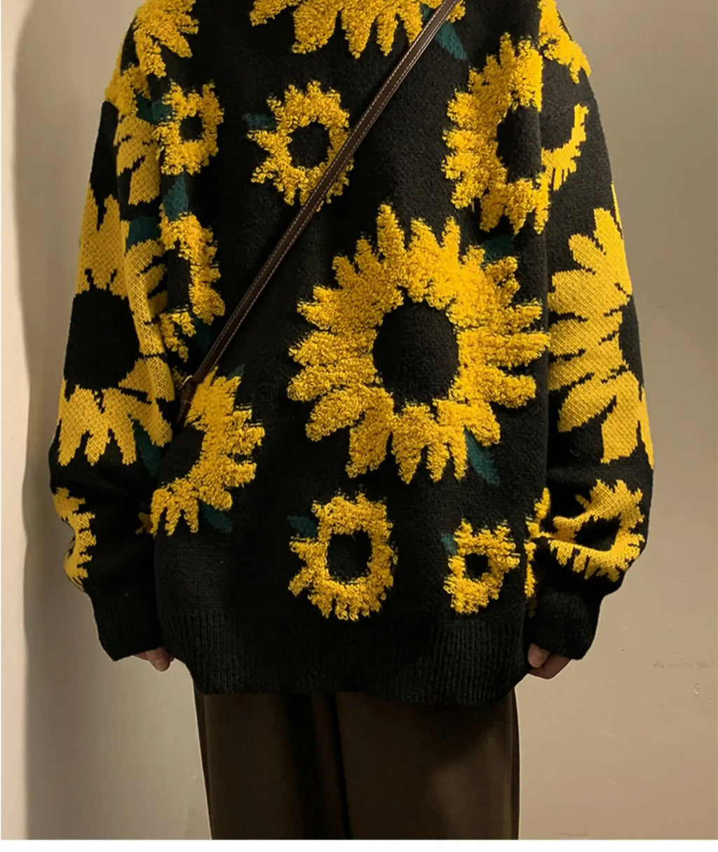 2024 Sweater Winter Sunflower Warm Sweaters  Fashion Male O-Neck Pullovers Sweater Men Loose Casual Sweater Thick Knitted Unisex