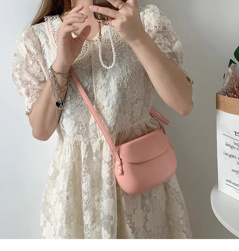 Candy Color Women Saddle Shoulder Bag Portable Female Clutch Purse Handbags Crossbody Bag Fashion Ladies Small Messenger Bags