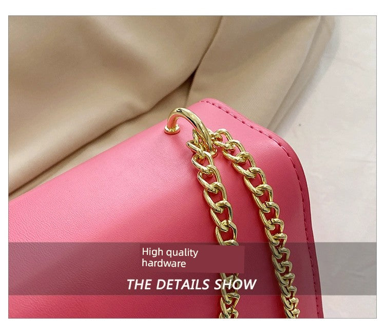 Western Style Trendy Fashion Super Hot Chain Alphabet Small Square Bag
