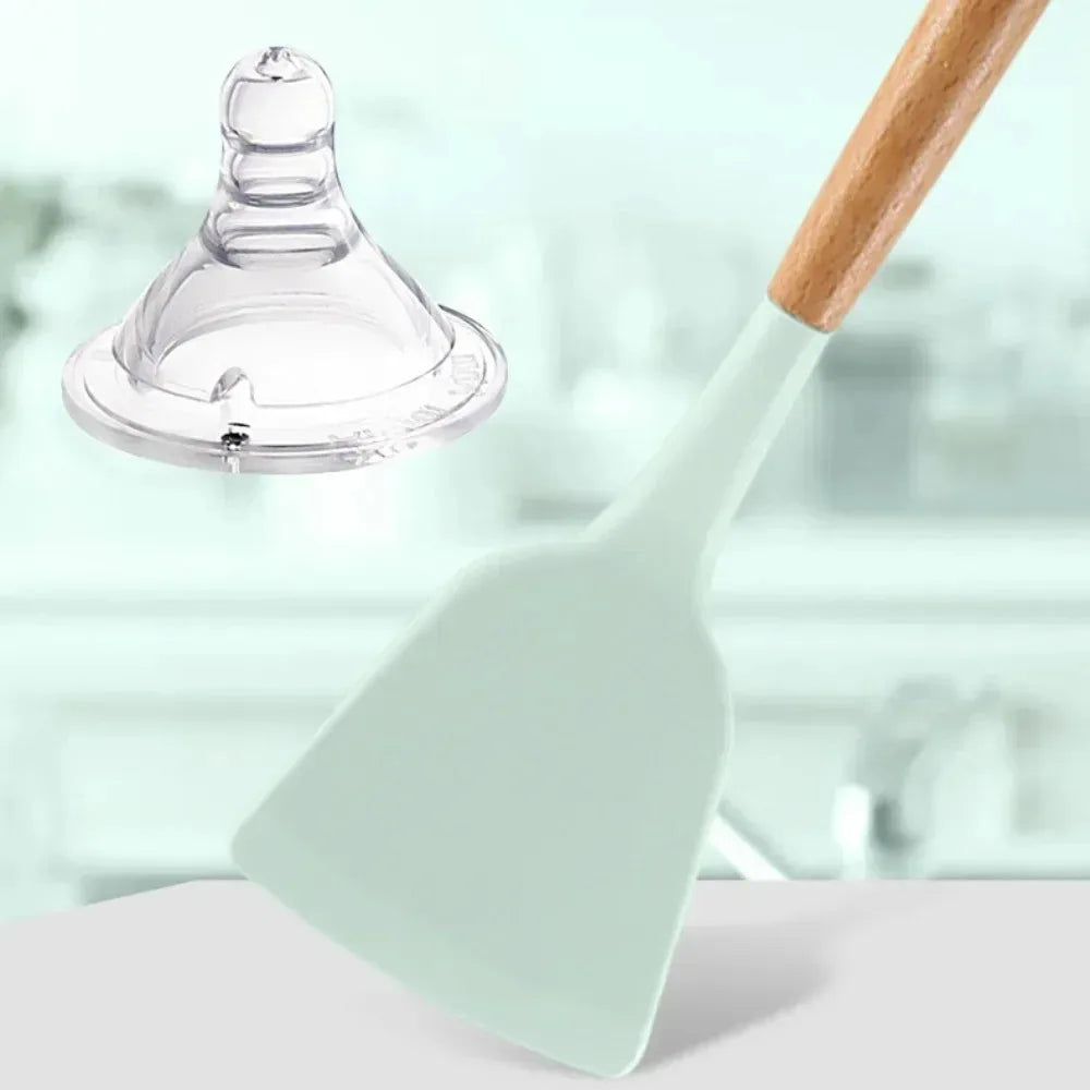 Carote Cookware Set Wooden Handle Kitchenware Silicone Kitchenware Flexible Convenient Storage Safe and Odorless Kitchenware Set