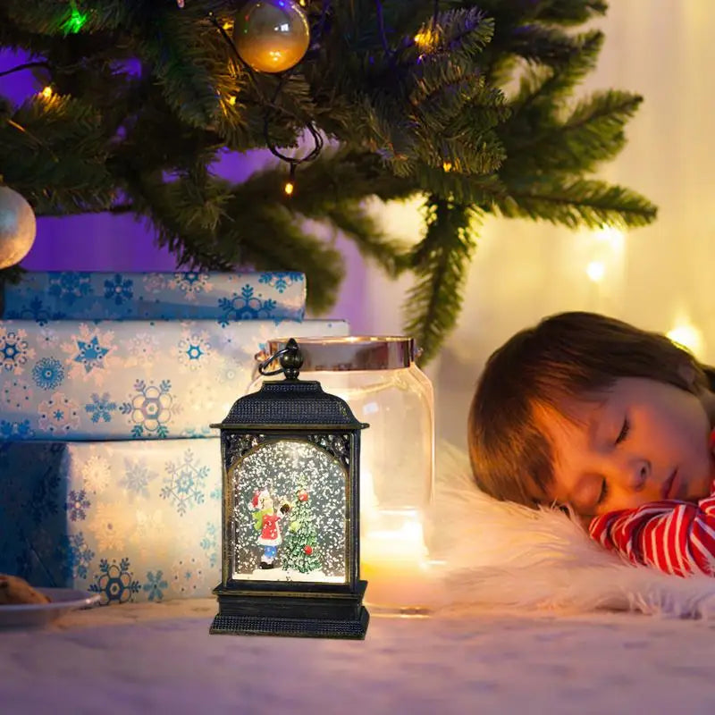 Christmas Snow Globe Lantern Christmas Scene Lighted Snow Globes Home Decoration Accessories Holiday Decoration Gift