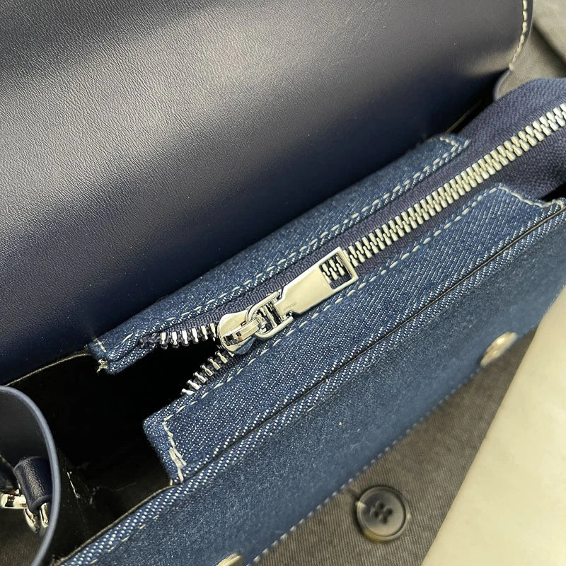 Luxury Designer Jeans Bag Women Denim Crossbody Bags For Women 2024 New Small Square Handbag Knotted Handle Tote Clutch Bag