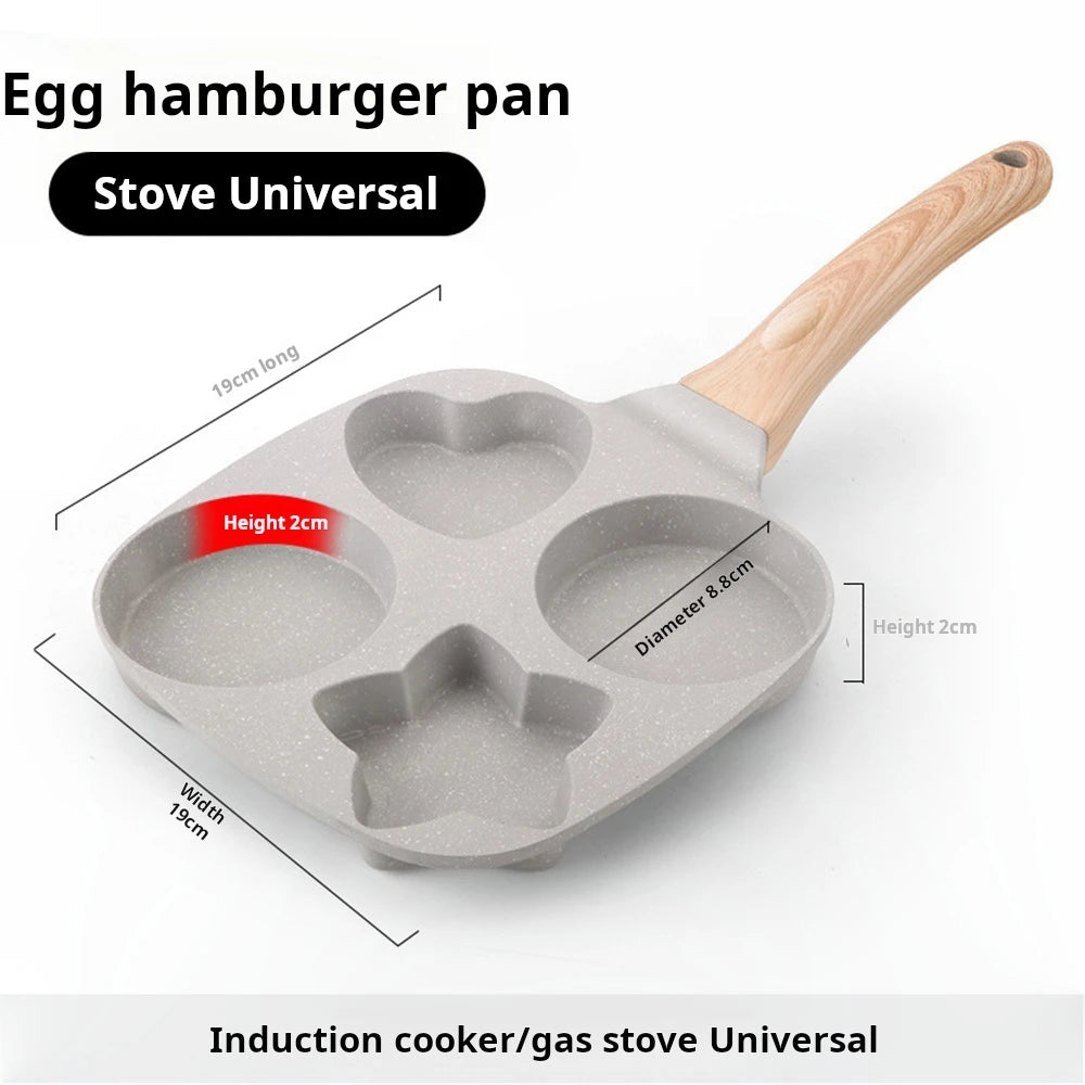 2/4-Hole Frying Pot Pan Thickened Omelet Pan Non-stick Egg Pancake Steak Pan Cooking Egg Ham Pans Breakfast Maker Cookware Pan